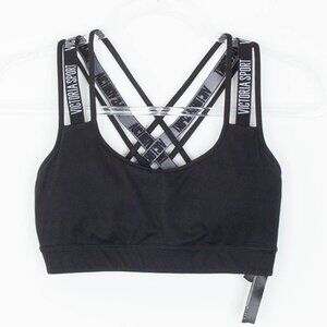 Victoria's Secret Sport Womens Criss Cross‎ Strappy Sports Bra Size S Black Gym